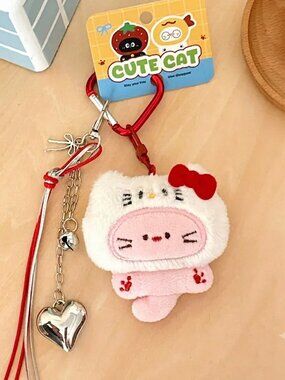 2/$30 NWT Tengyi Cute Plush Cat Doll Keychain Backpack Charm Kawaii Pendant Gift